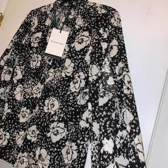 😊3/$30 NWT WHO WHAT WEAR lightweight Floral Print Balloon Long Sleeve Top Sz XS - Picture 11 of 15